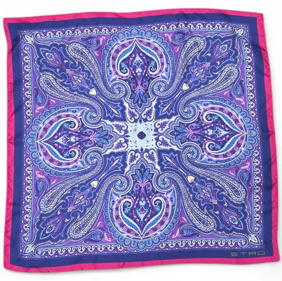 Etro Multicolor Silk Scarf 17.5"X17" - Picture 1 of 7
